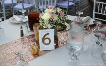 Bridal bouqet as reception table centerpiece