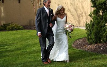 Bride and dad heading to altar