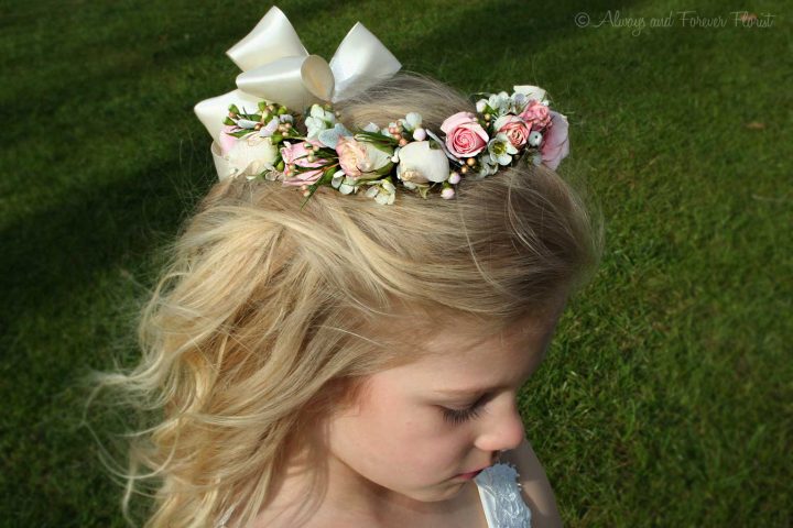 Matching hair adornment for flower girl