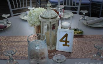 Wedding reception table lantern and candles