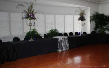 Bridal party table arrangements