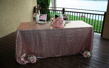 Bride and grooms table overlooking belews lake