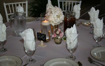 Simple wedding reception table setup