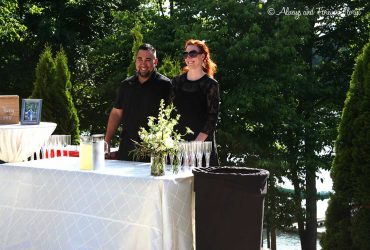 Happy caterers at bella collina wedding