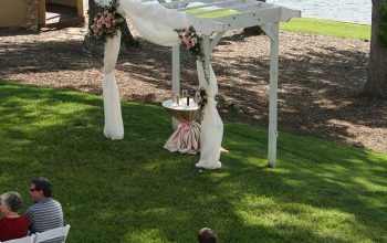 Wedding pergola by the lake