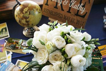 White alabaster garden roses bouquet