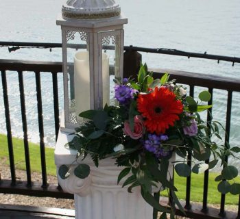 Antique wedding lantern and arrangement