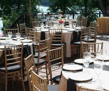 Bella collina deck wedding reception