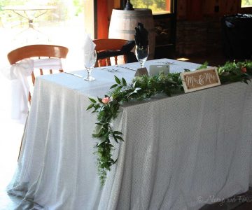 Bride and groom table at reception