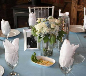 Bridesmaid bouquet used for reception centerpiece