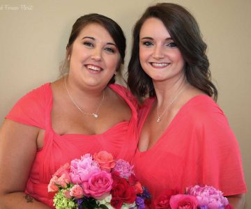 Bridesmaid bouquets complement dresses