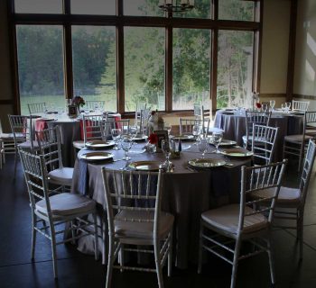 Colorful wedding reception table setups