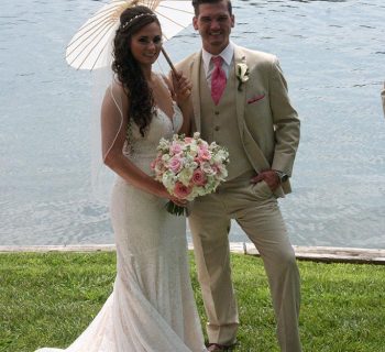Dapper bride and groom