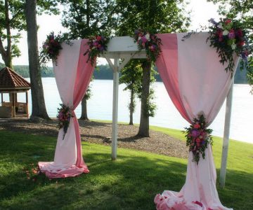 Draped color pergola at bella collina