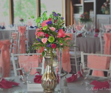 Elegant reception centerpiece vase