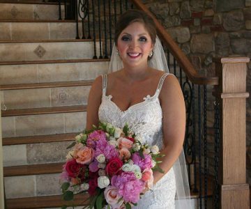 Ginny and her bridal bouquet