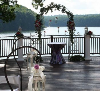 Gorgeous wedding pergola setting on bella collina deck