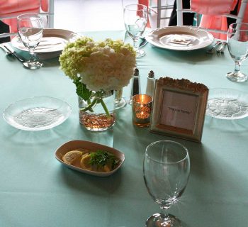 Hydrangea and mini candle setup