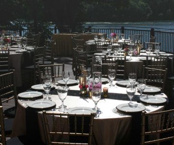 Wedding reception overlooking belews lake