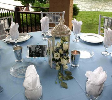 Wedding lanterns as wedding reception centerpiece