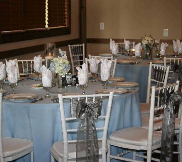 Wedding reception table setups