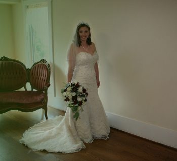 Beautiful bride and sparkly gown