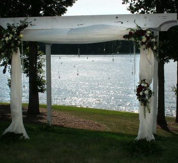Lake background at bella collina wedding