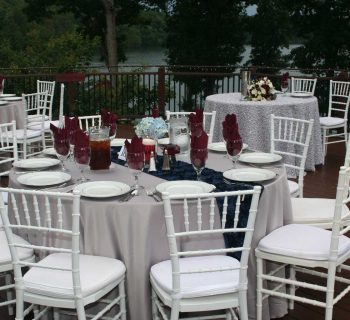 Matching floral theme reception table setups