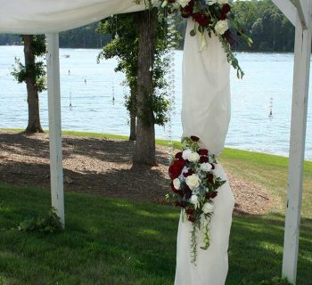 Wedding pergola adorned with crystals