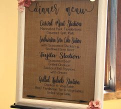 Wedding dinner menu