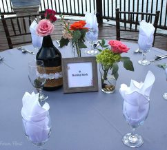 Wedding reception table setup at bella collina