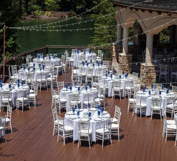 Bella collina mansion deck wedding reception