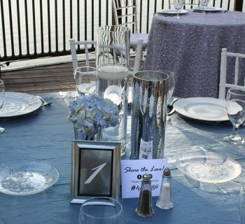 Floating candles on reception table