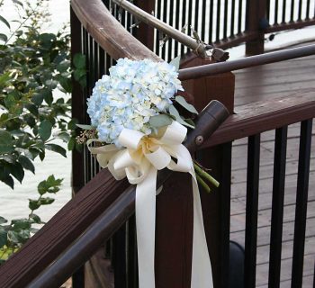 Hydrangea stair railing adornment