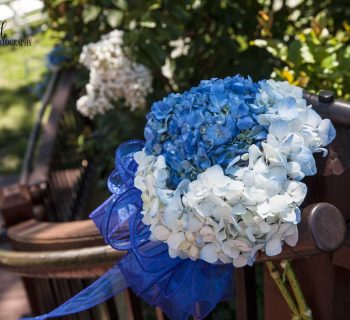 Stair post hydrangea adornment