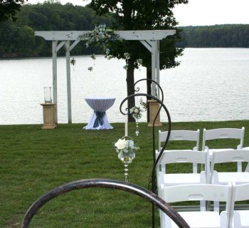 Wedding aisle hanging crystals