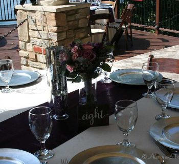 Bridesmaid bouqet reception table centerpiece