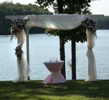 Draping wedding pergola at bella collina