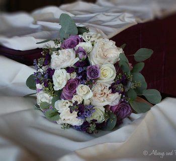 Organic lavenders and whites bridal bouquet