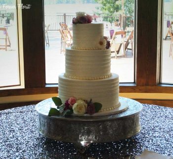 Three tiered wedding cake