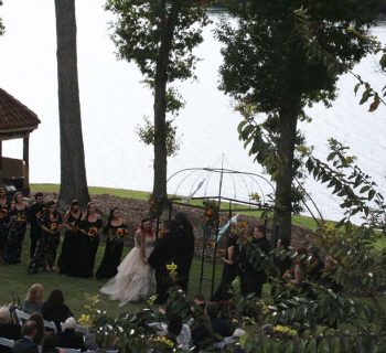 Birds eye wedding view