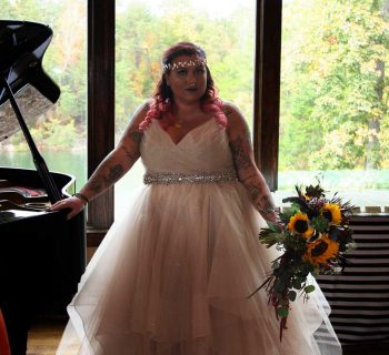 Bride in the piano room