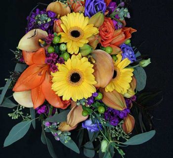 Colorful organic bridal bouquet