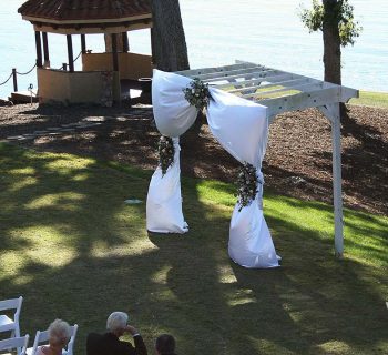 Lakeside wedding pergola