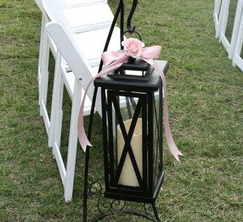 Large hanging lantern with rose cluster