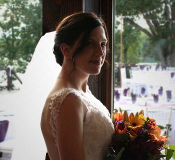 Lovely bride overlooking bella collina deck reception