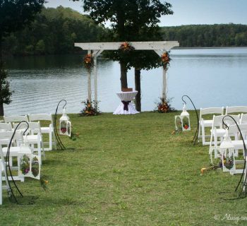 Lovely wedding setup by belews lake