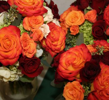 Orange mambo rose bouquet