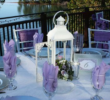 Reusing hanging white lanterns for reception