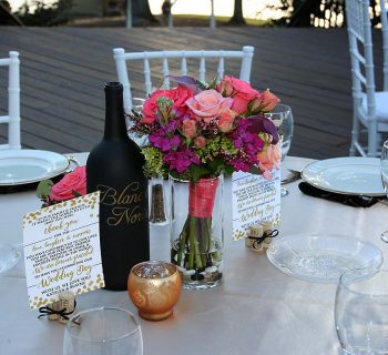 Simple yet creative reception table centerpiece